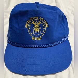 Vintage United States Air Force Retired SnapBack Grandma Dad baseball Hat EUC